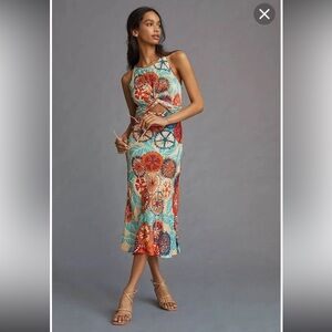 Anthropologie Conditions Apply Bias Midi Slim Cutout Dress NWOT Small